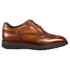 BALLY Size 11.5 Brown Leather Wingtip Lace Up Shoes