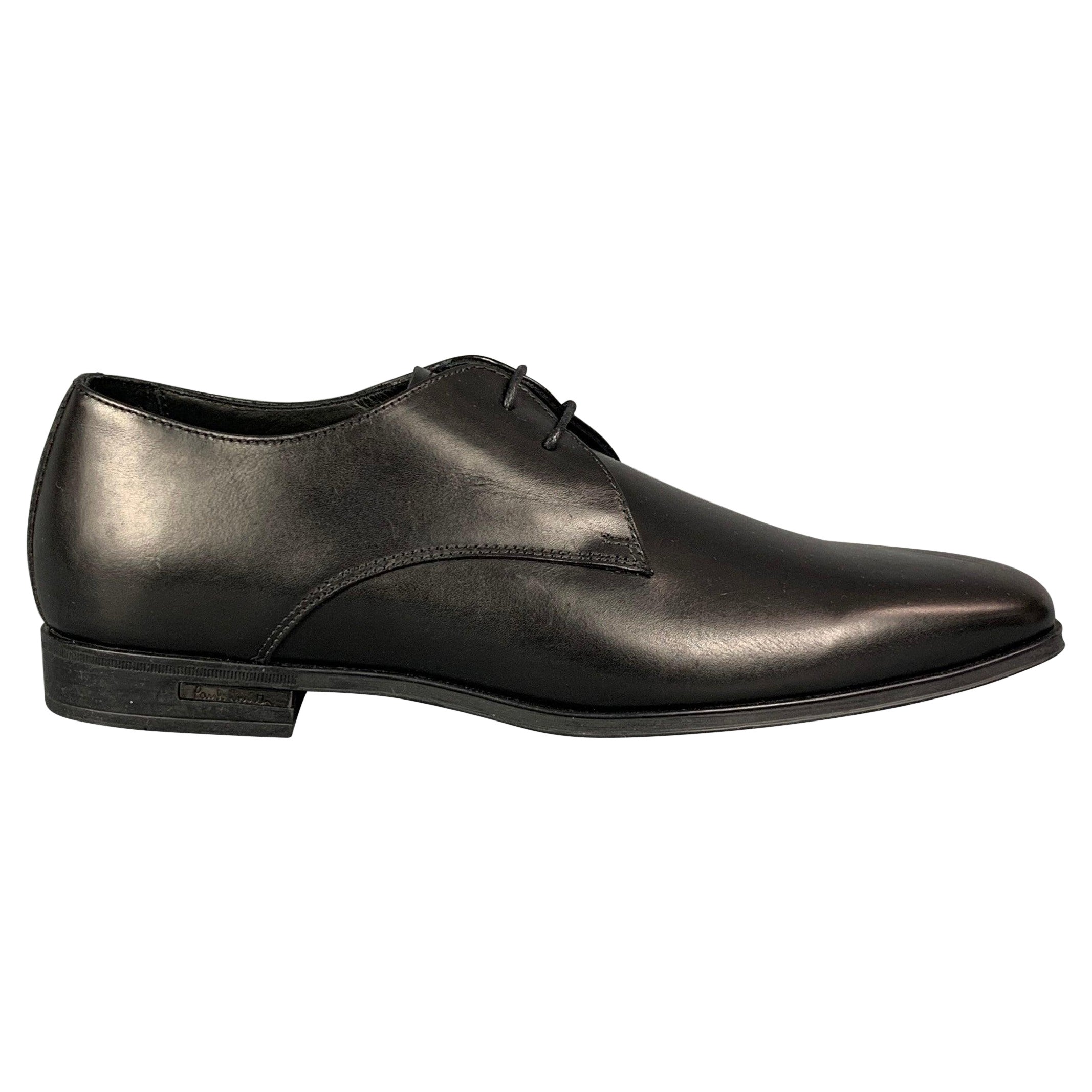 PAUL SMITH Size 7 Black Leather Lace Up Shoes For Sale