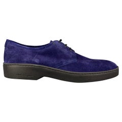 Used SALVATORE FERRAGAMO Size 11 Purple Suede Lace Up Shoes