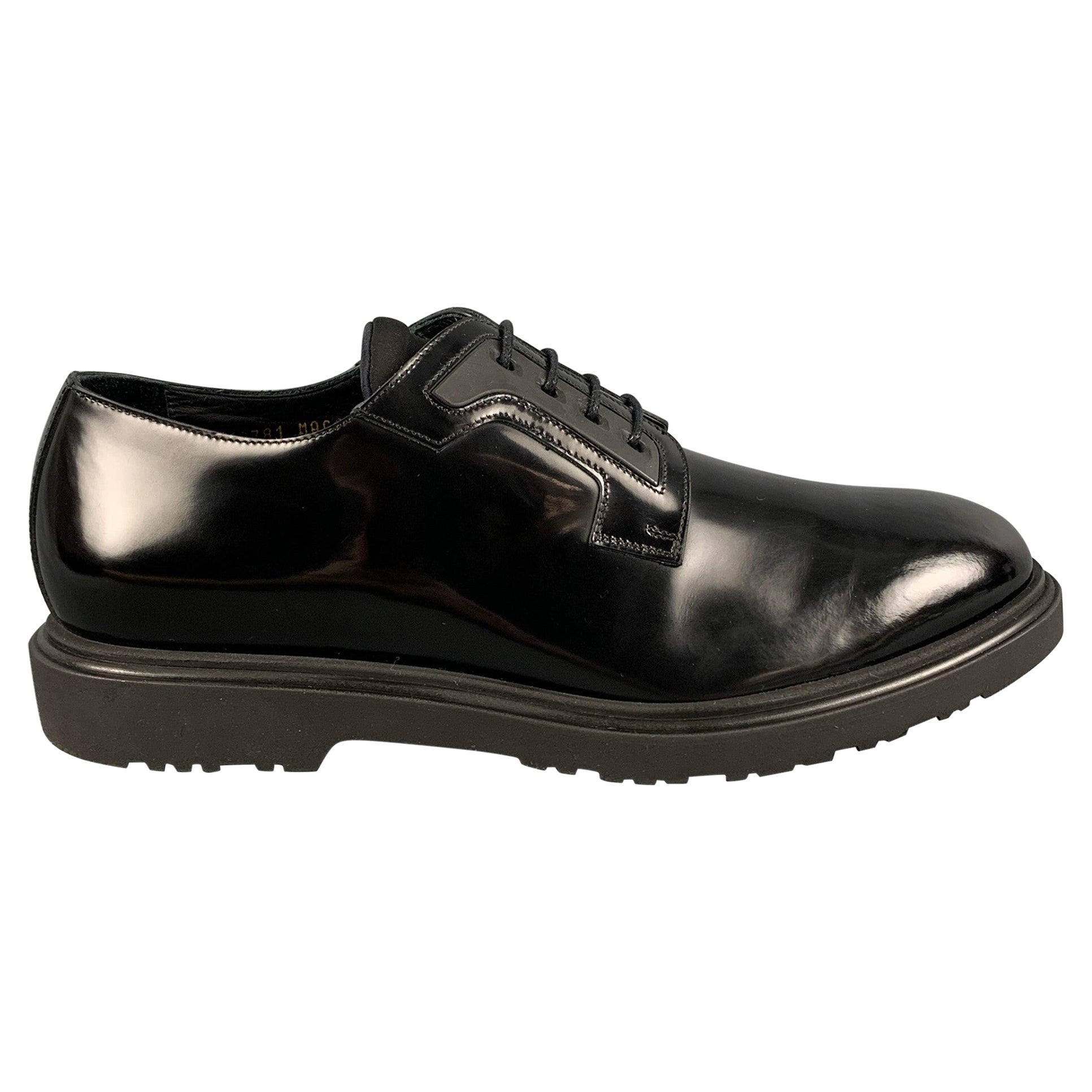 PAUL SMITH Size 11 Black Leather Lace Up Shoes For Sale