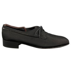 BALLY - Chaussures à lacets en tissu texturé noir, taille 11,5