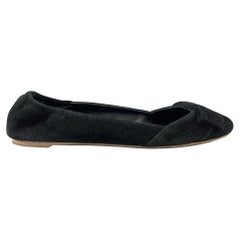 RALPH LAUREN COLLECTION Größe 7 Schwarz Wildleder Schleife Flats