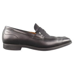 Used BALLY Size 7.5 Black Leather Penny Loafers