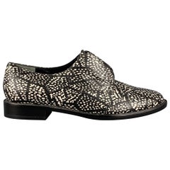ROBERT CLERGERIE Size 7.5 Black White Leather Print Laceless Shoes