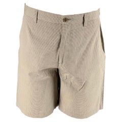ETRO Size 32 Khaki Window Pane Cotton Shorts