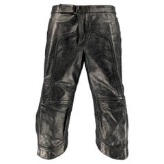 Used DSQUARED2 Size 30 Black Leather Shorts