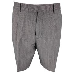 LOUIS VUITTON Size 32 Grey Nailhead Not Listed Pleated Shorts