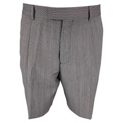 LOUIS VUITTON Talla 32 Pantalones cortos plisados con cabeza de clavo gris no indicado