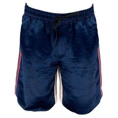 GUCCI Size M Blue Beige Color Block Acetate Athletic Shorts