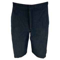 PRADA Größe 34 Marineblau Baumwolle Mischung flache Front Shorts