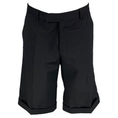 KARL LAGERFELD Size 36 Black Virgin wool elastane Flat Front Shorts