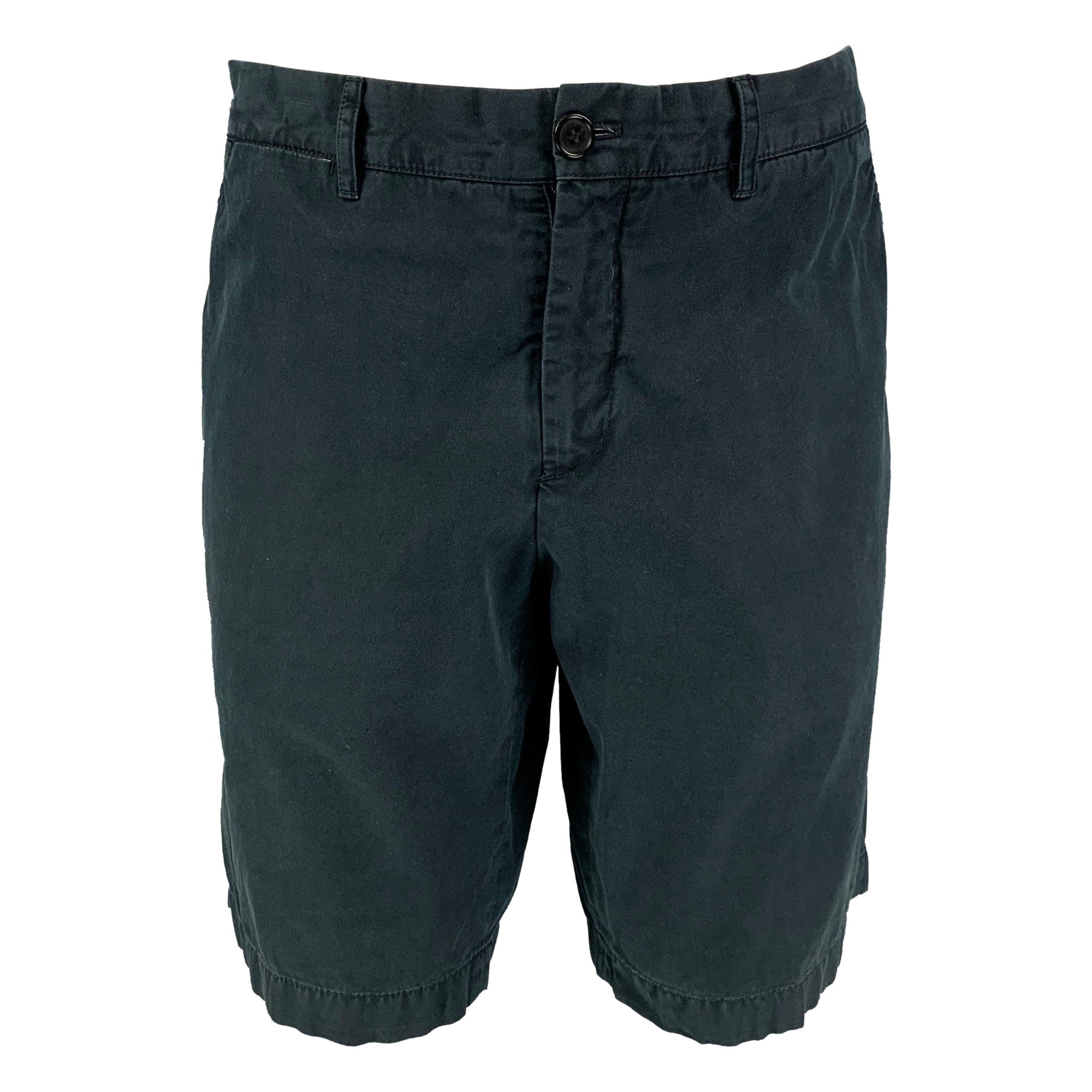 PRADA Größe 38 Navy Baumwolle Zip Fly Shorts im Angebot