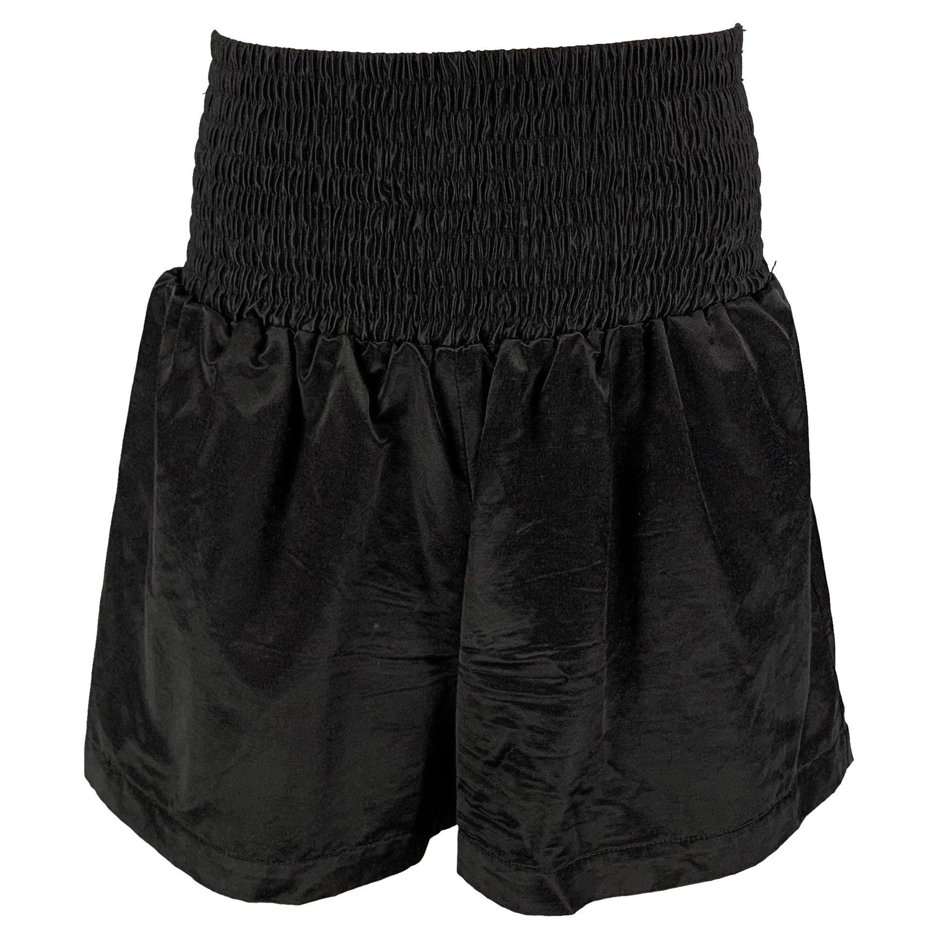 WALTER VAN BEIRENDONCK AW19 Size S Black Cotton Drip Boxer Corset Shorts For Sale