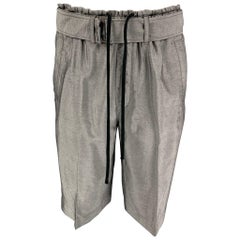 3.1 PHILLIP LIM Size 31 Silver Viscose Blend Belted Shorts