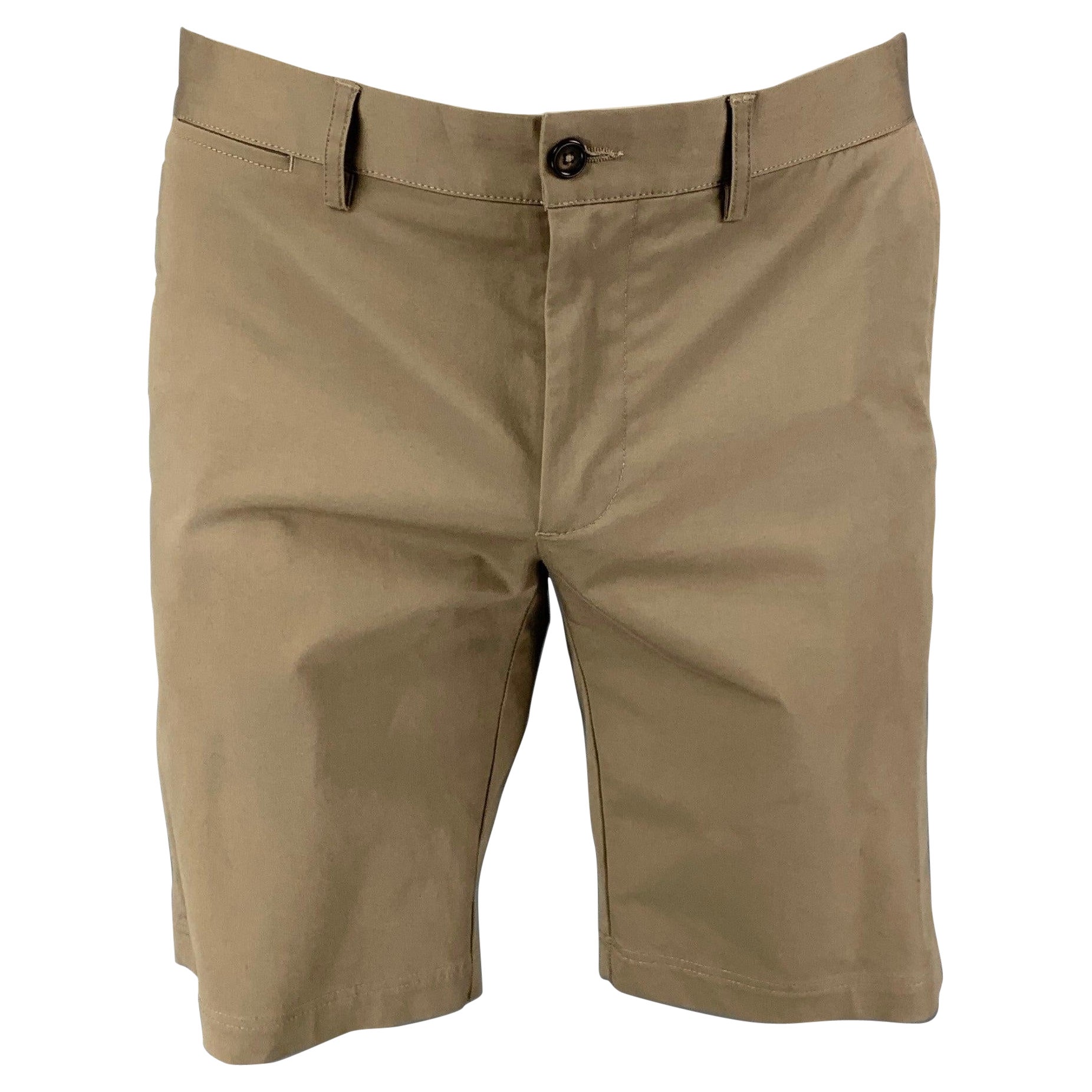 DOLCE & GABBANA Size 36 Khaki Cotton Chino Shorts For Sale