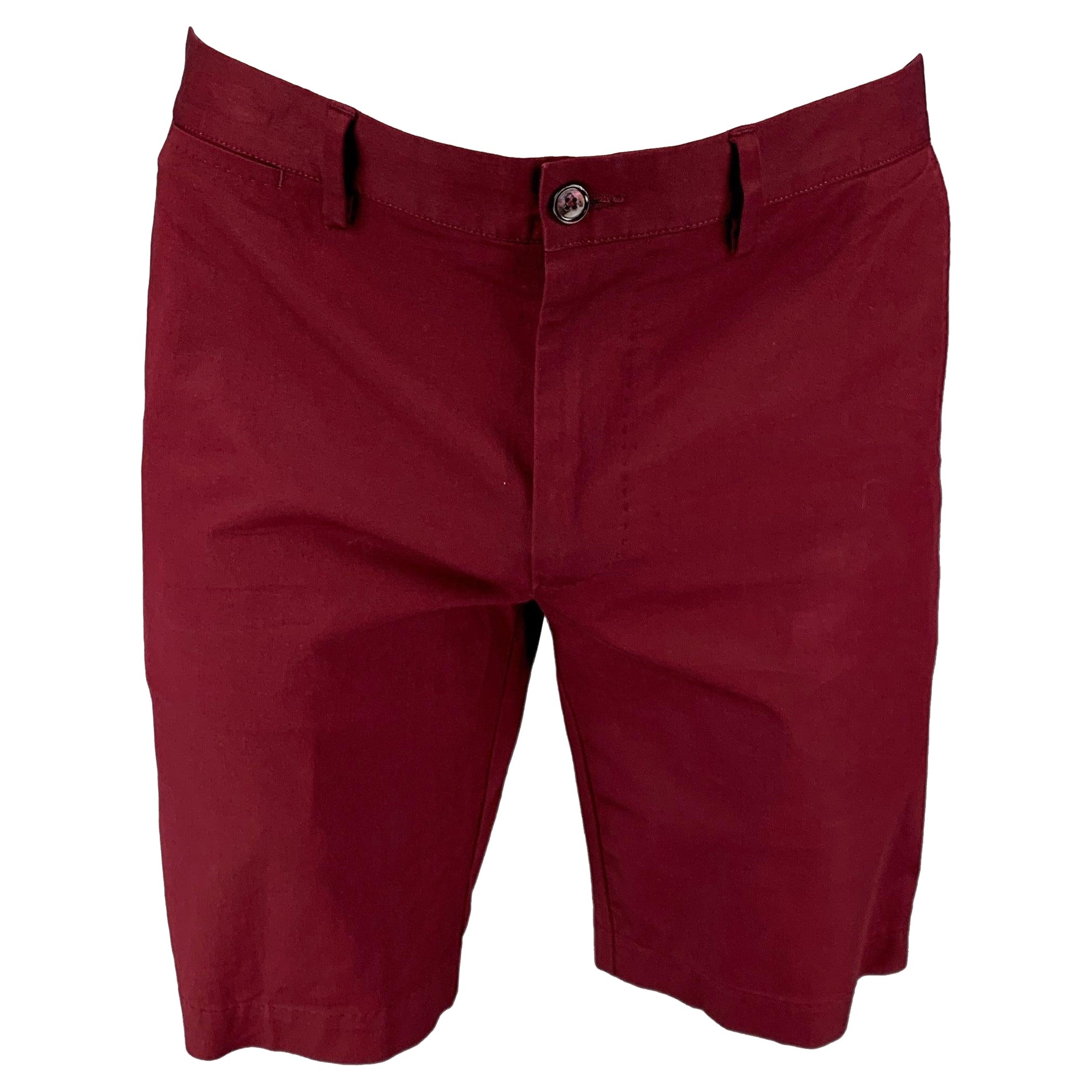 DOLCE & GABBANA Size 36 Burgundy Cotton Chino Shorts For Sale