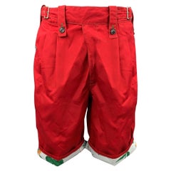 JUNYA WATANABE Größe XL Rote plissierte Shorts aus Polyestermischung