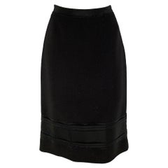 PRADA Size 6 Black Wool Pencil Knee-Length Skirt