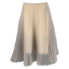 PRADA Size S Beige Green Pleated Double Layer Skirt