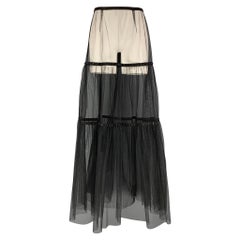 MARC JACOBS Size M Black Tulle See Through Maxi Skirt
