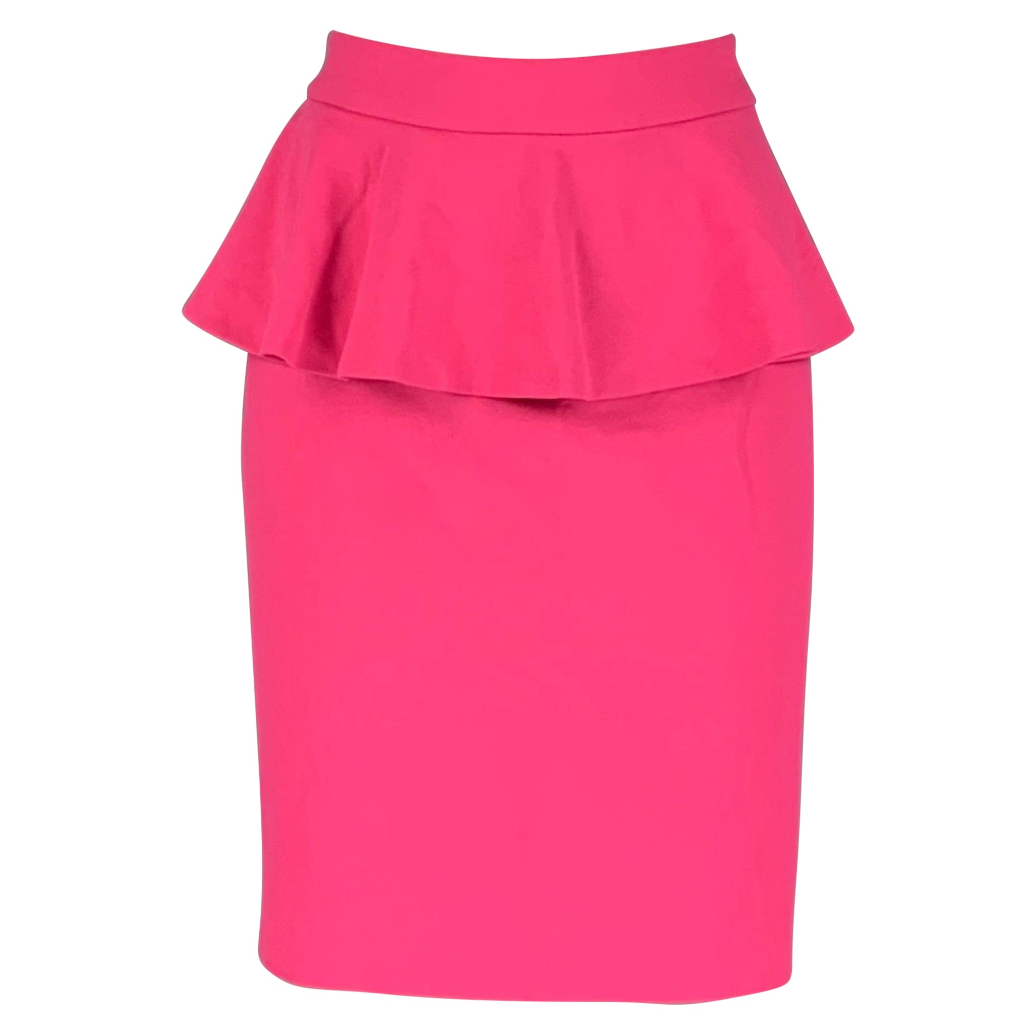 ALICE + OLIVIA Size 8 Pink Polyester Blend Solid Shift Skirt For Sale