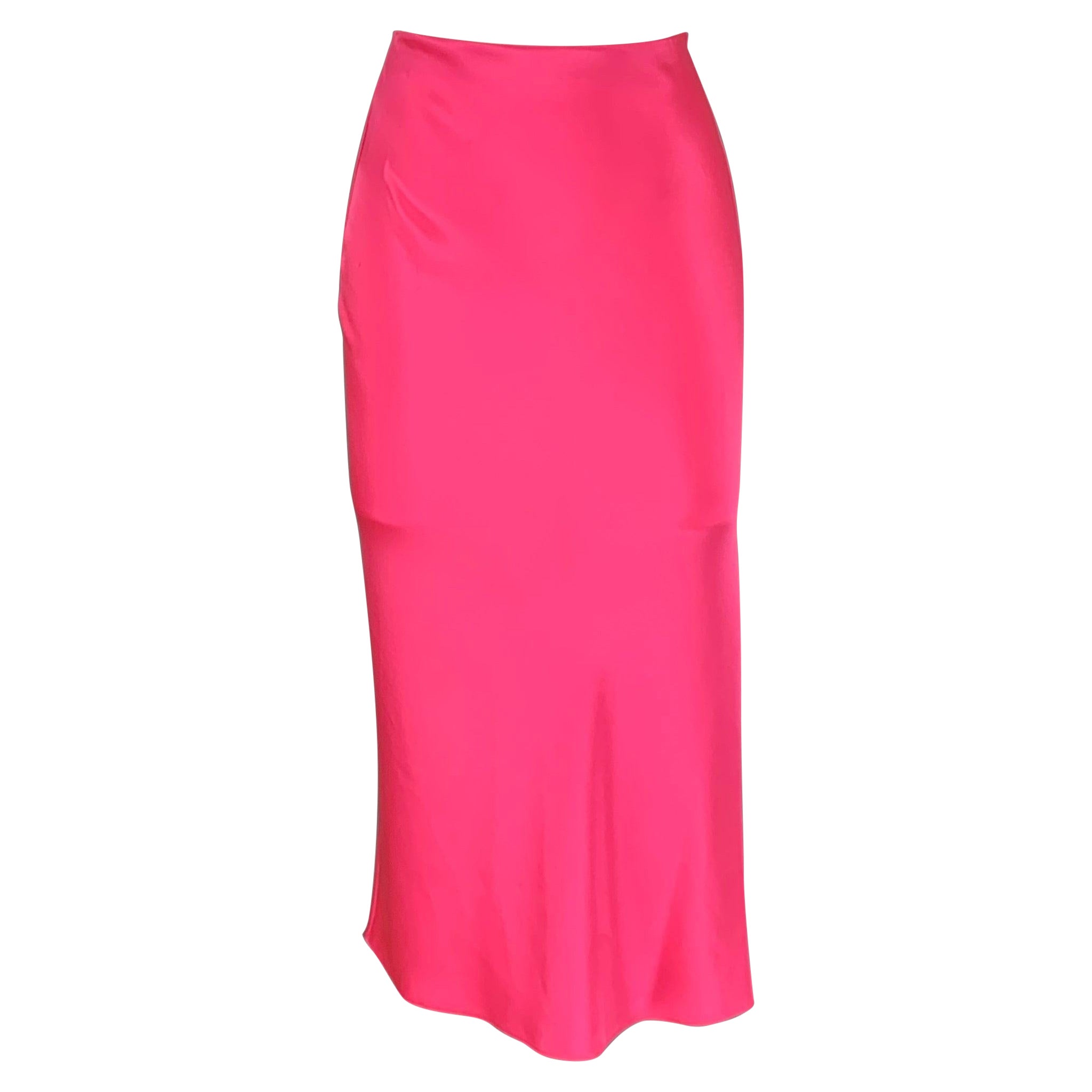 ALICE + OLIVIA Size 0 Pink Triacetate Blend Solid A-Line Skirt For Sale