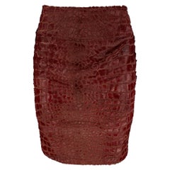 SALVATORE FERRAGAMO Size 2 Burgundy Pencil Knee-Length Skirt