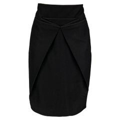 SALVATORE FERRAGAMO Size 2 Black Wool Pleated Skirt
