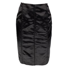 BOTTEGA VENETA Size 4 Black Cotton Silk Pencil Skirt