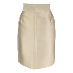 STELLA McCARTNEY Size 27 Champagne Silk Cotton Pencil Skirt