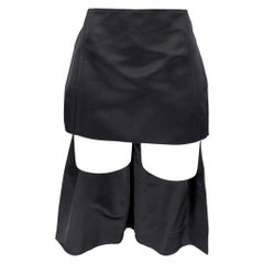 PRADA Taille 2 Marine Double Satin Silk Mini Skirt