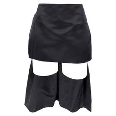 PRADA Size 2 Navy Double Satin Silk Mini Skirt