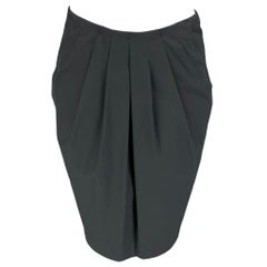 ETRO Size 8 Slate Cotton Blend Pleated Skirt