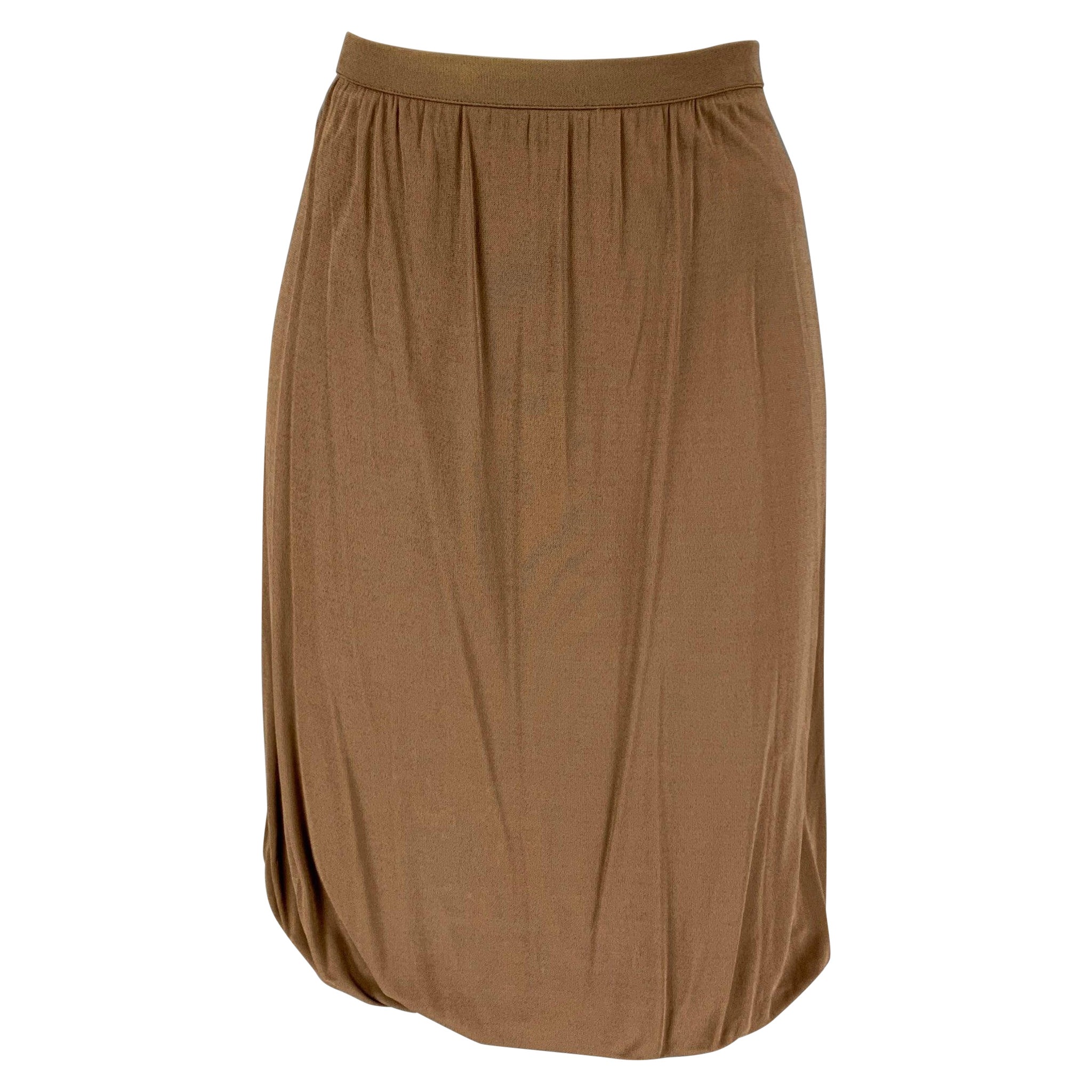 MISSONI Size 2 Taupe Rayon Bubble Hem Skirt For Sale