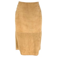 MICHAEL KORS Size 2 Beige Suede Pencil Skirt