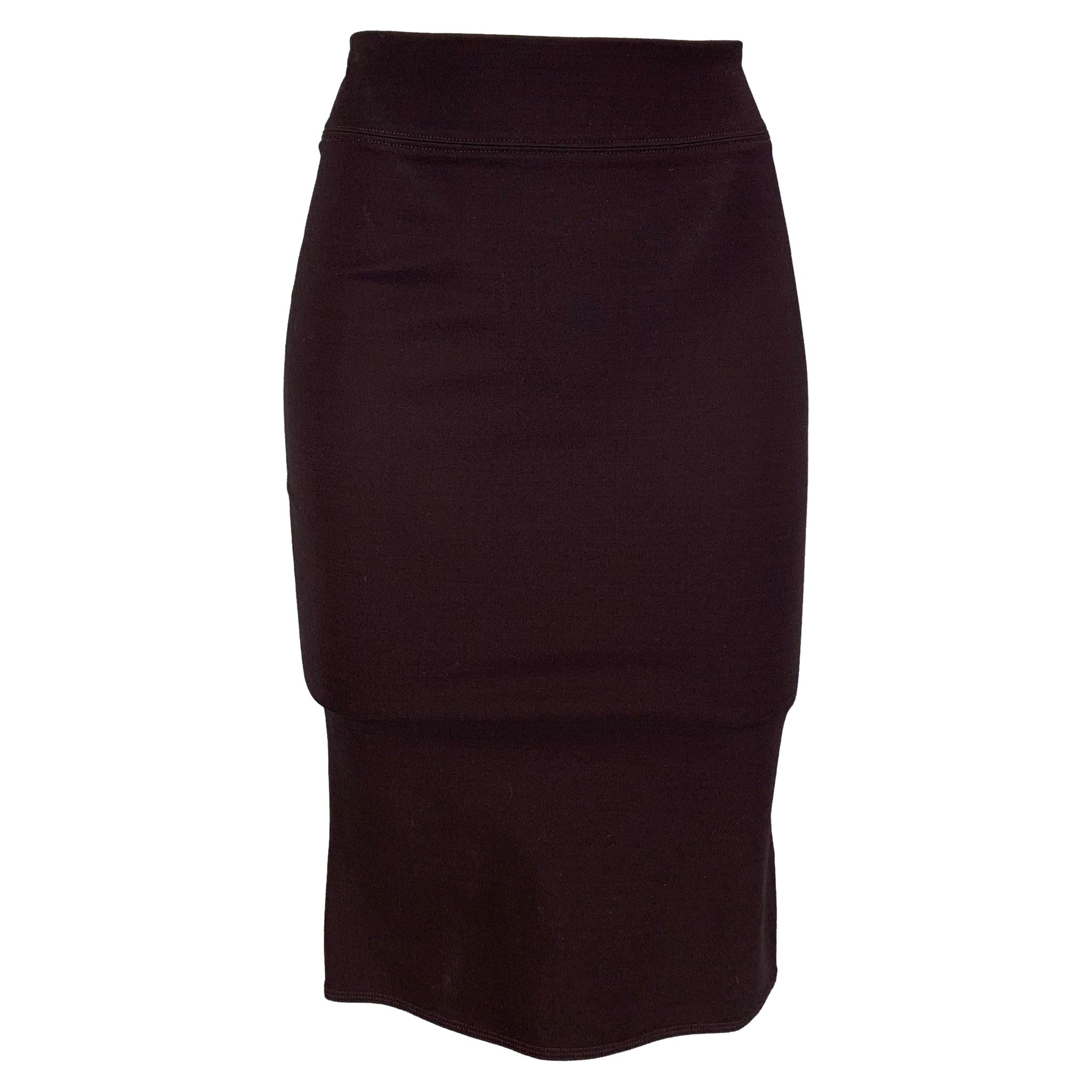 GUCCI Size M Eggplant Viscose Blend Fitted Skirt For Sale