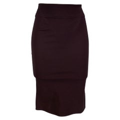 GUCCI Size M Eggplant Viscose Blend Fitted Skirt