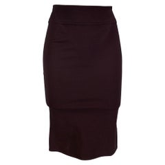 Gucci Taille M Jupe ajustée en viscose aubergine