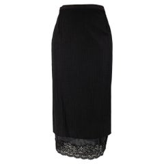 DOLCE & GABBANA Size 6 Black Wool Blend Pencil Skirt