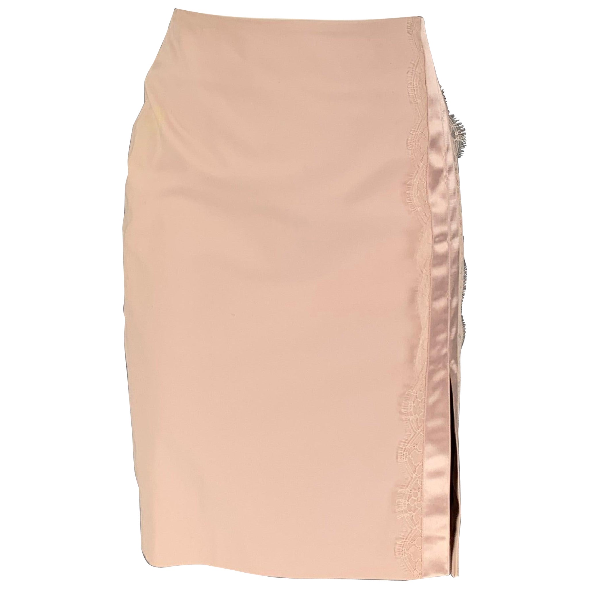 WOLFORD Size 4 Blush Cotton Pencil Skirt For Sale