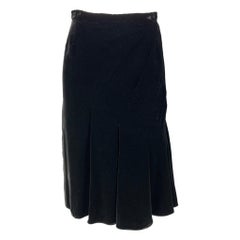 DOLCE & GABBANA Size 4 Black Viscose & Silk Solid Pleated Skirt