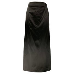 JIL SANDER Size 6 Black Acetate Blend Solid Evening Long Skirt