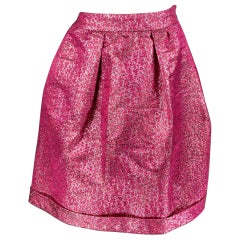 Used BURBERRY PRORSUM Size 4 Pink Metallic Polyester Silk Sparkly Pleated Skirt