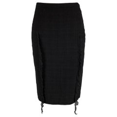 CHEAP AND CHIC by MOSCHINO Size 4 Black Silk Ruffled Pencil Below Knee Skirt