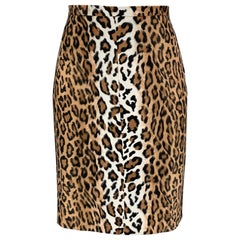 CHEAP and CHIC by MOSCHINO Size 10 Beige Acetate Rayon Animal Print Pencil Skirt