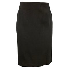 MAISON MARTIN MARGIELA Size 4 Black Cotton / Silk Pencil Skirt