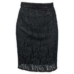 DOLCE & GABBANA Size 4 Black Lace Pencil Skirt