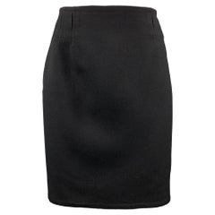 RALPH LAUREN COLLECTION Size 4 Black Twill Wool Blend Pencil Skirt