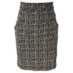 Used ALEXANDER WANG Size 4 Black & Grey Virgin Wool Blend Skirt