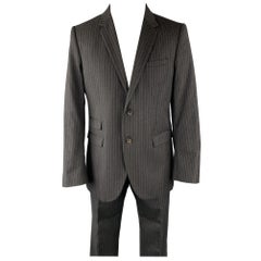 NEIL BARRETT Size 42 Regular Charcoal Stripe Wool Notch Lapel Suit